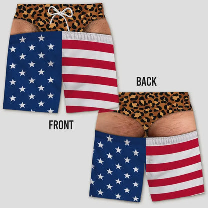 Custom Funny Patriotic Men Swim Trunks