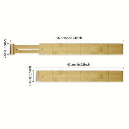 Bamboo Grooved Drawer Expandable Divider Set