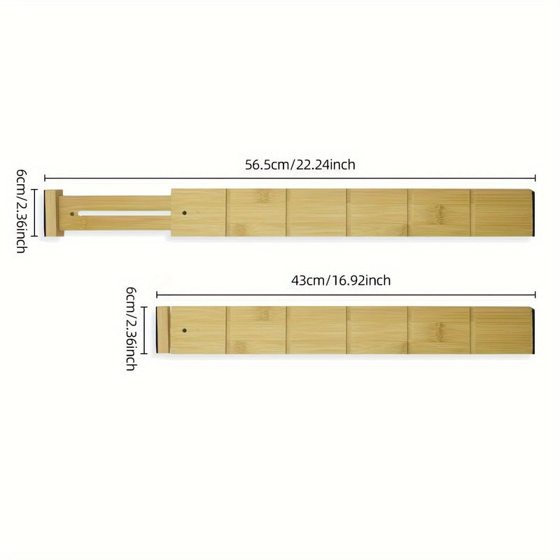 Bamboo Grooved Drawer Expandable Divider Set
