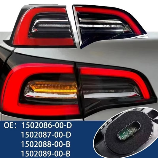For Tesla Model 3/Y Led Rear Light Assembly Rear Lamp Outer New Led Tail Light Brake Lamp 1502086-00-B 1502088-00-B 2021-2023
