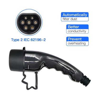 3.6KW 7.2 11 22KW Male Type 2 EVSE Female gun EV Charger Car Plug IEC 62196 Convertor 16A 32A Electric Vehicle Charging Station
