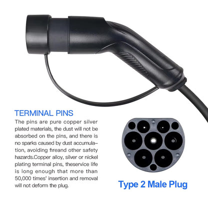 3.6KW 7.2 11 22KW Male Type 2 EVSE Female gun EV Charger Car Plug IEC 62196 Convertor 16A 32A Electric Vehicle Charging Station