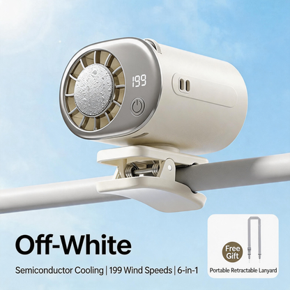 Car Clip On Fan with LED Display 360° Rotation