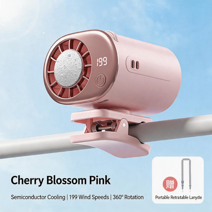 Car Clip On Fan with LED Display 360° Rotation