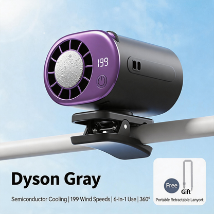 Car Clip On Fan with LED Display 360° Rotation