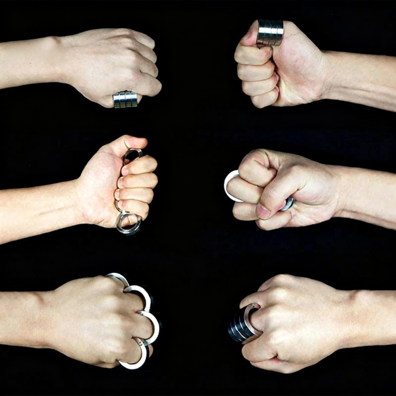 Steel Foldable Four-Finger Defense Ring-GS140