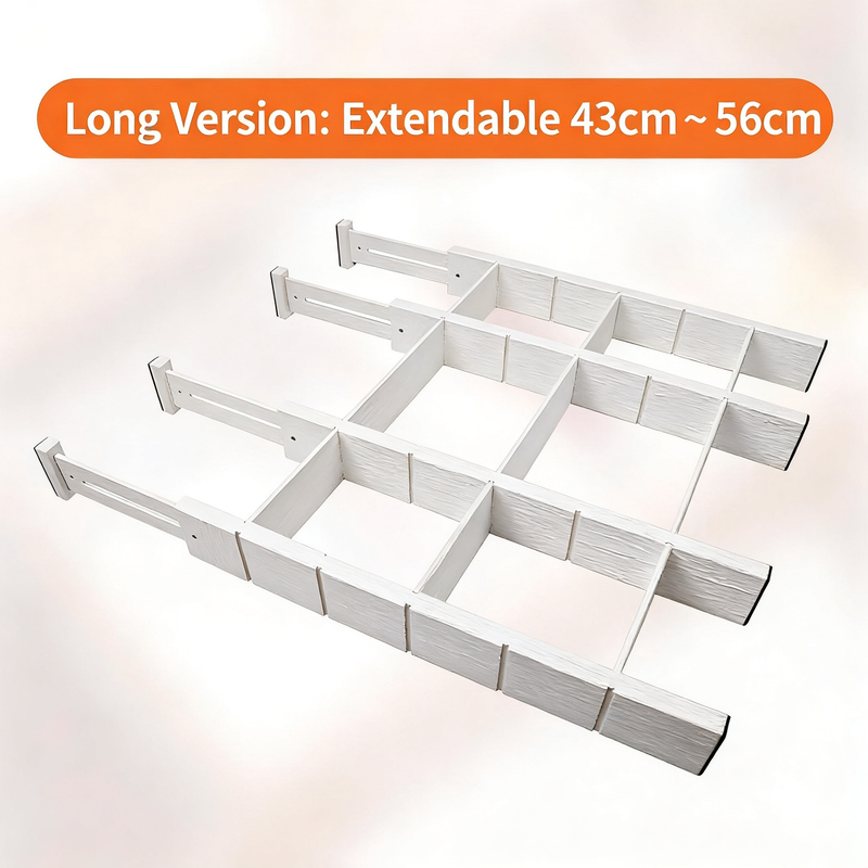 Bamboo Grooved Drawer Expandable Divider Set