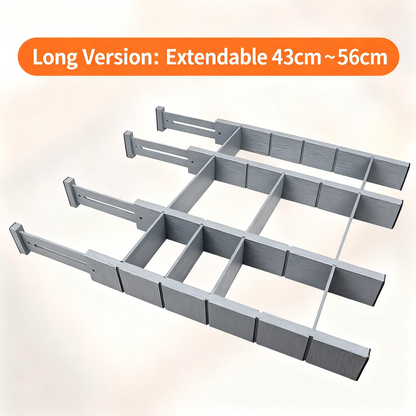 Bamboo Grooved Drawer Expandable Divider Set
