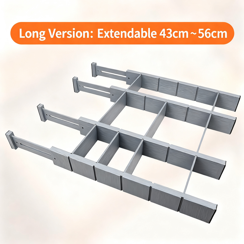 Bamboo Grooved Drawer Expandable Divider Set