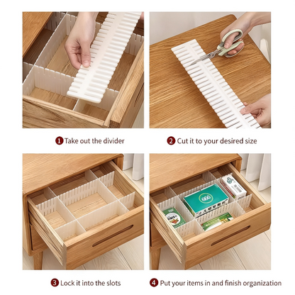 4-Pack Tall Drawer Divider Adjustable Drawer Organizer