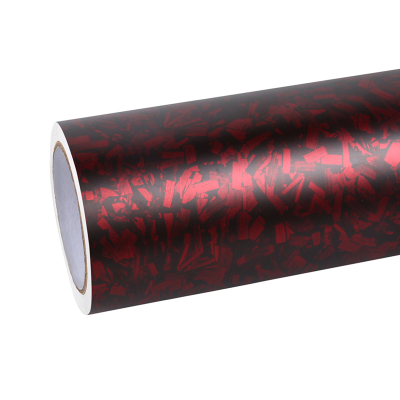 Quality  Matte Black Red Forged Carbon Car Vinyl Wrap  For Sale |
