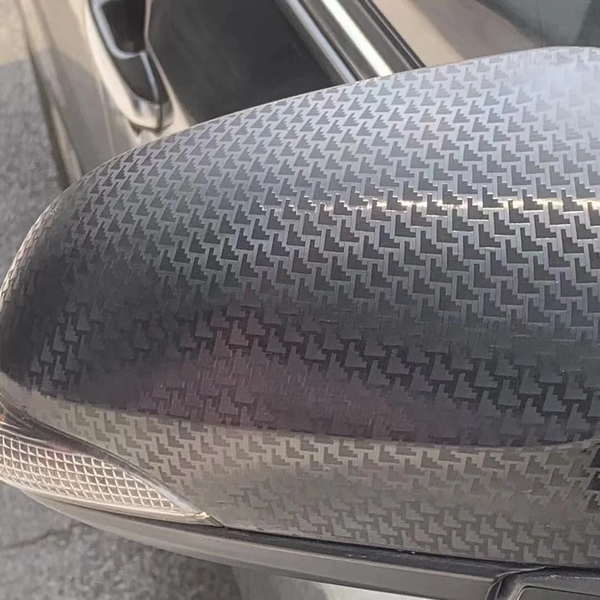 PET Aircraft Black Carbon Fiber Car Vinyl Wrap - 3 Years Warranty