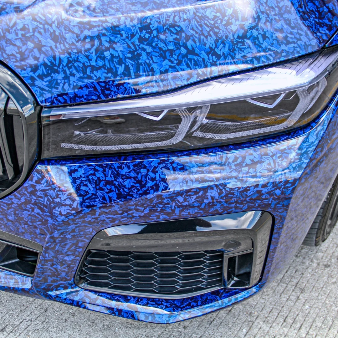 Quality Super Gloss Black Blue Carbon Car Vinyl Wrap  For Sale |