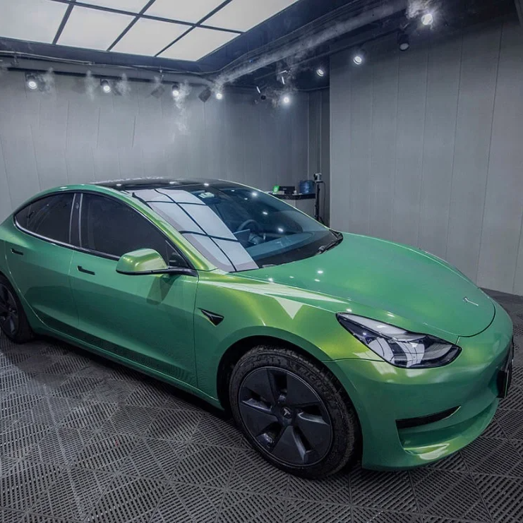 Quality Super Gloss Rainbow Emerald Green Car Vinyl Wrap  For Sale |