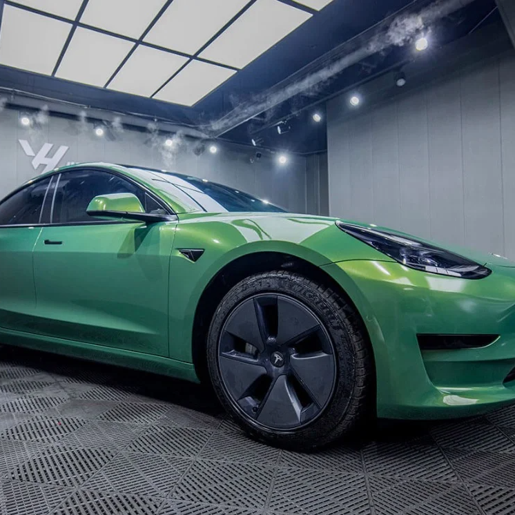 Quality Super Gloss Rainbow Emerald Green Car Vinyl Wrap  For Sale |