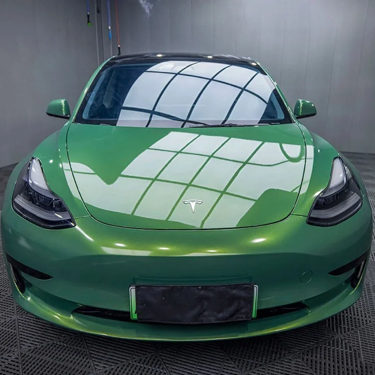 Quality Super Gloss Rainbow Emerald Green Car Vinyl Wrap  For Sale |