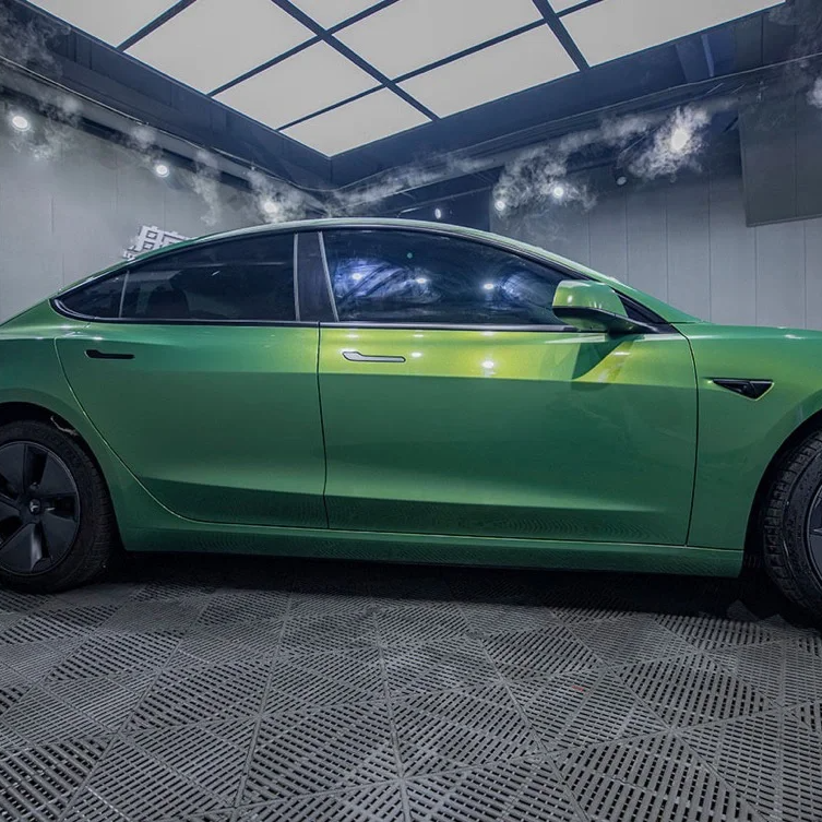 Quality Super Gloss Rainbow Emerald Green Car Vinyl Wrap  For Sale |