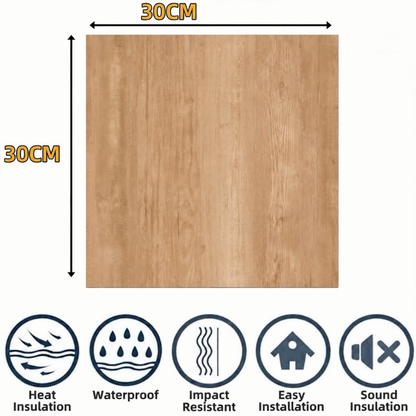 Self-Adhesive Wood Grain Floor Tiles