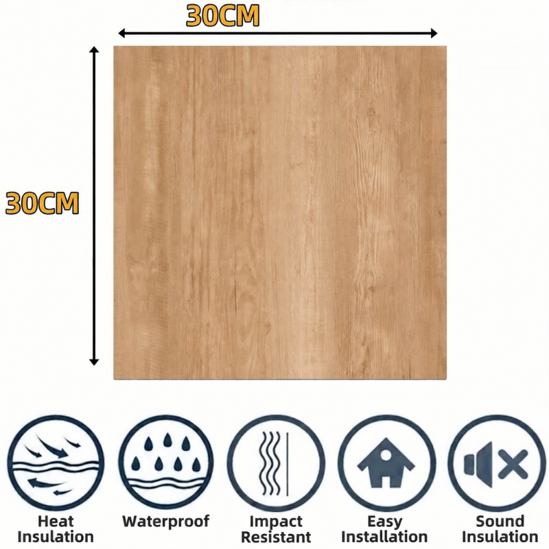 Self-Adhesive Wood Grain Floor Tiles
