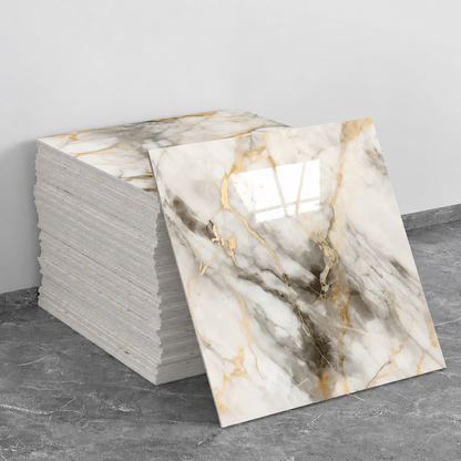 Self-Adhesive Faux Marble Tile Wall Sticker