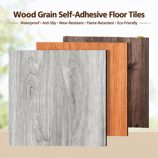 Peel & Stick Wood-Grain Floor Tiles
