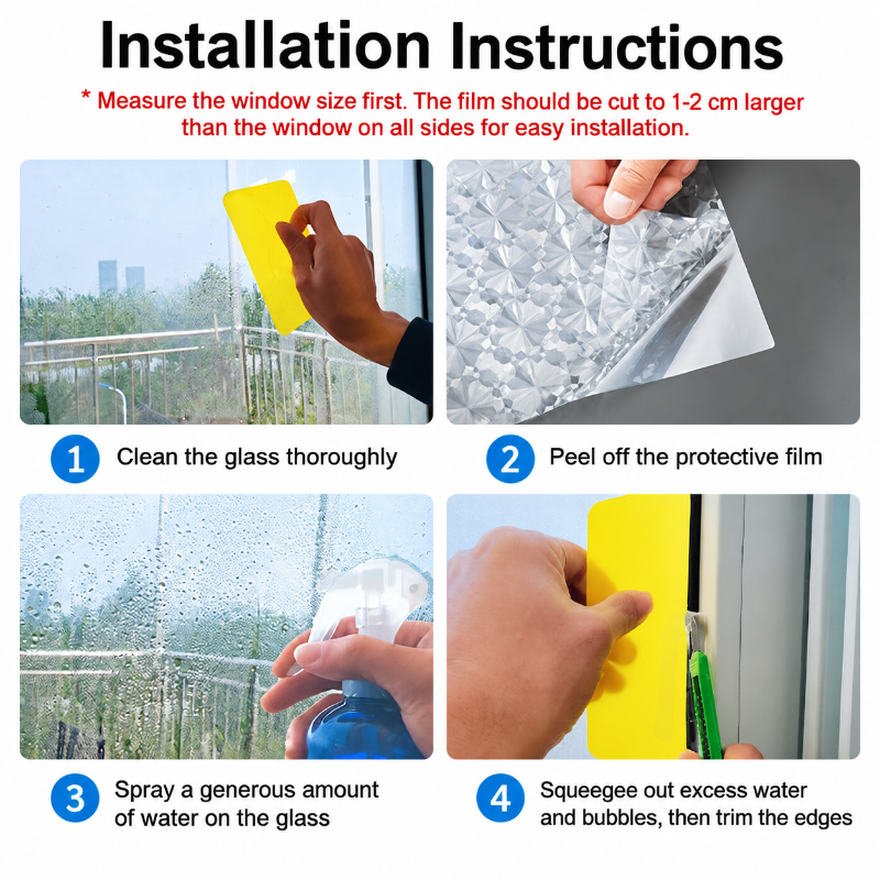 Botanical Static Cling Window Film for Glass