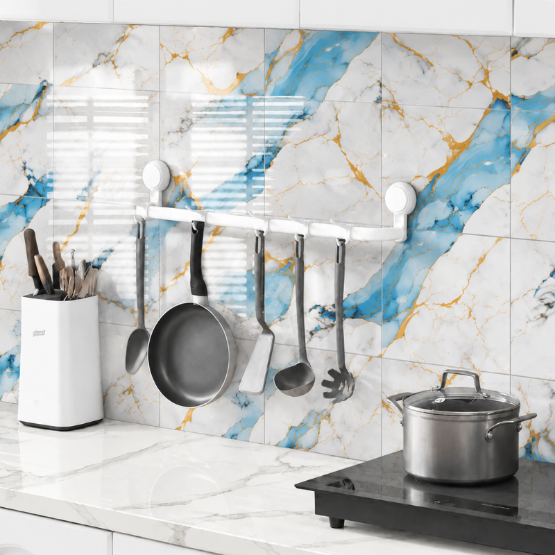 Self-Adhesive Faux Marble Tile Wall Sticker
