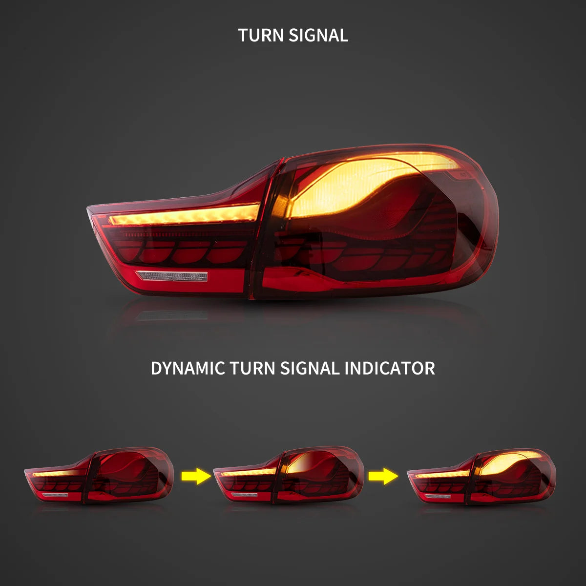 14-20 BMW 4 Series F32 F33 F36 / M4 F82 F83 Tail Lights With LED GTS Style