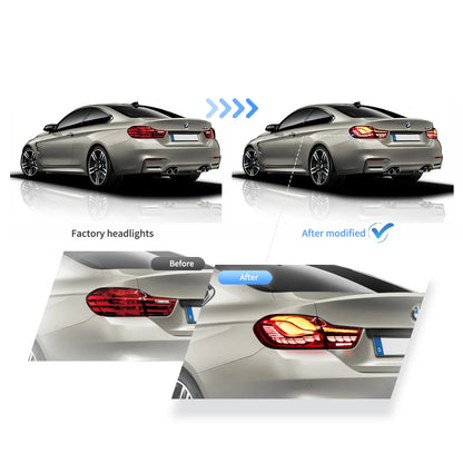 14-20 BMW 4 Series F32 F33 F36 / M4 F82 F83 Tail Lights With LED GTS Style