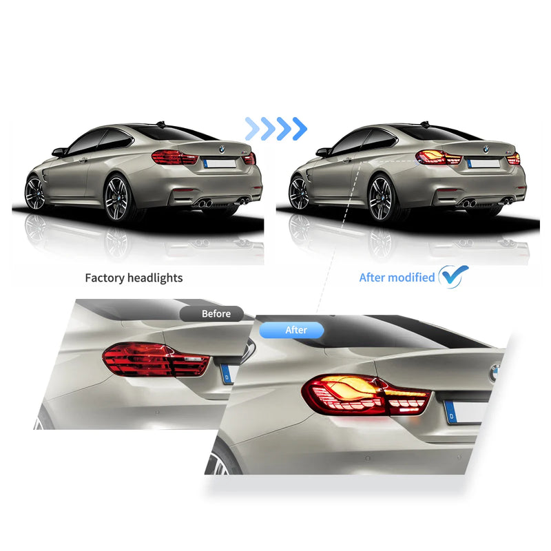 14-20 BMW 4 Series F32 F33 F36 / M4 F82 F83 Tail Lights With LED GTS Style