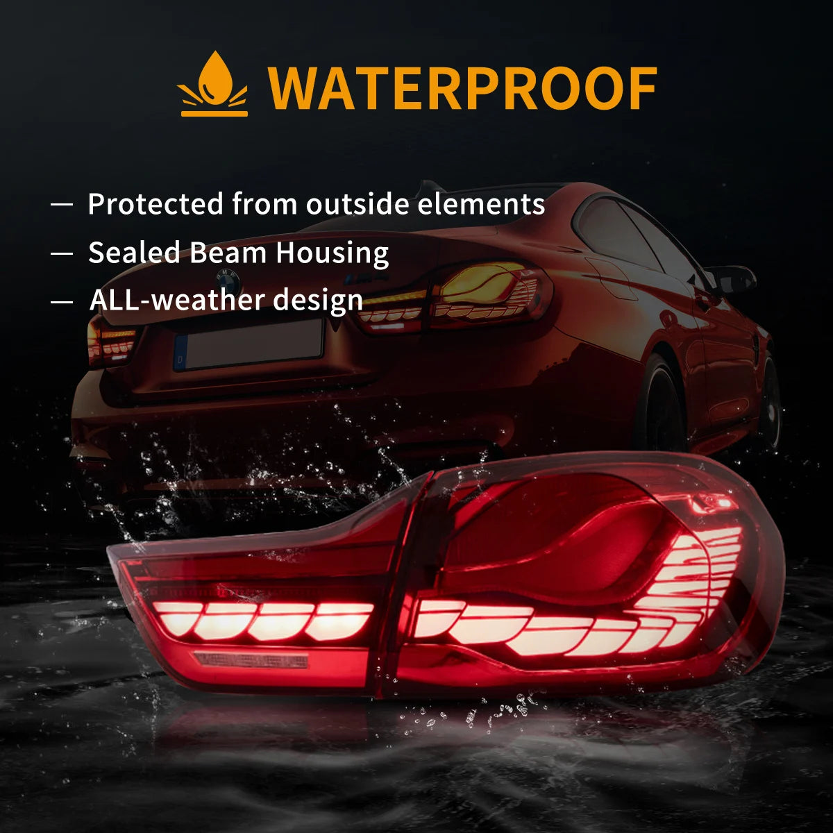 14-20 BMW 4 Series F32 F33 F36 / M4 F82 F83 Tail Lights With LED GTS Style