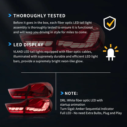 14-20 BMW 4 Series F32 F33 F36 / M4 F82 F83 Tail Lights With LED GTS Style
